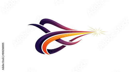 Abstract dynamic shooting star swoosh logo vector