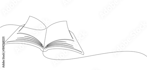 open book vector illustration with line art style