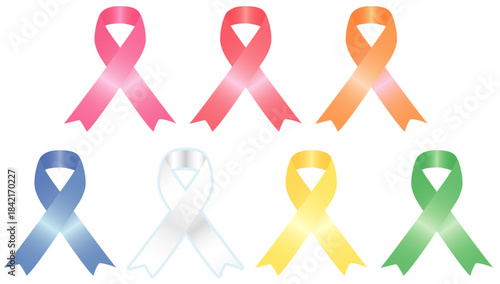 サテン風の可愛い啓発リボンセット