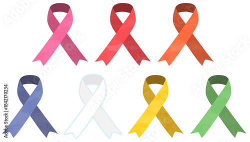 水彩風の可愛い啓発リボンセット