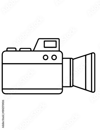 Vector icons illustrate a digital camera, photo camera, and business printer for web design and document portfolio