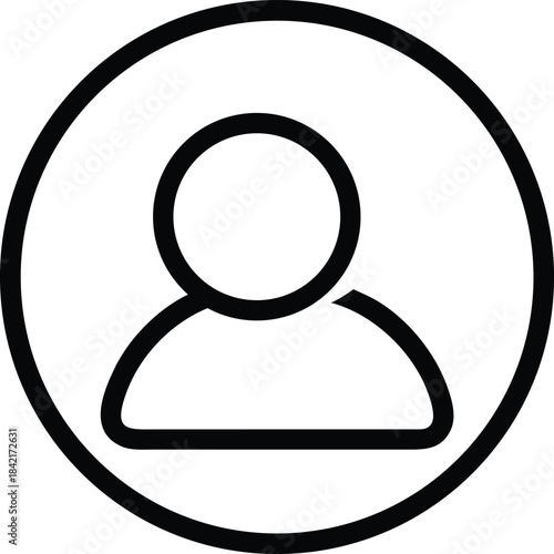 Minimalist User Profile Icon in Black Circle
