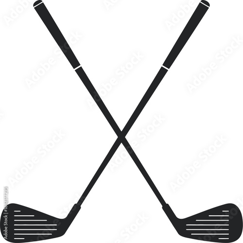 Golf Clubs Crossed Logo Emblem for Sports Branding