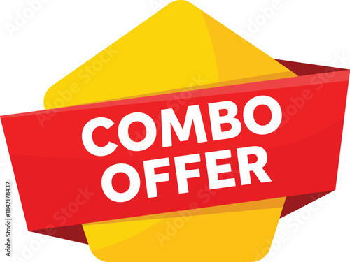 A vibrant red and yellow combo offer banner with bold white uppercase text for sales and promotions.