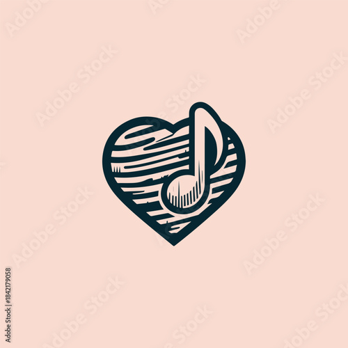 Love music logo style icon design template vector illustration 