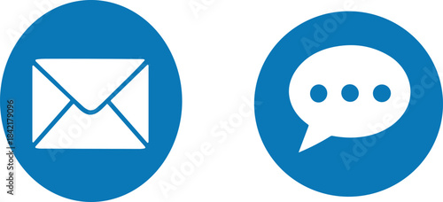 Contact icon set email message envelope speech bubble communication customer support vector