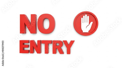 Red no entry sign with hand symbol
