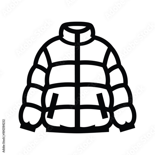 Puffer jacket icon outline style