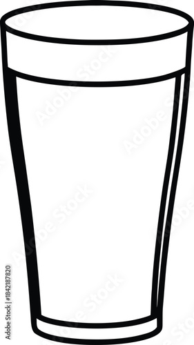 Pint glass simple line art vector graphic beer drink