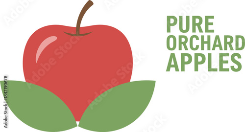 Minimalist red apple illustration for pure orchard apples brand logo design vector illustration 