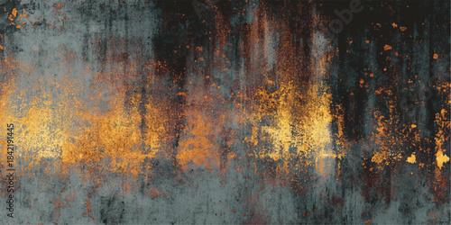 Abstract fiery glow on a weathered industrial surface with dynamic textured patterns