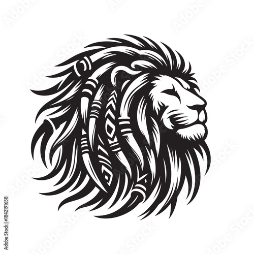 majestic lion with dread-style