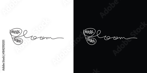 handwritten bloom wordmark vector. lettering. calligraphy