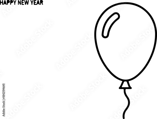 Clean Vector Graphic of an Isolated Balloon for Various Festive Designs and Celebrations