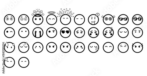 Black and White Silent Emoji Collection