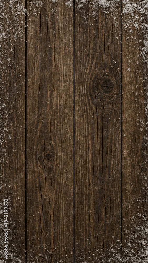 Fototapeta premium Rustic wooden planks with snow mobile wallpaper