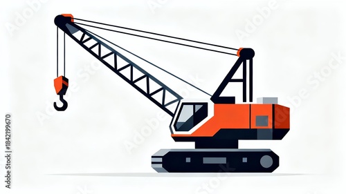 Illustration of construction crane vehicle design