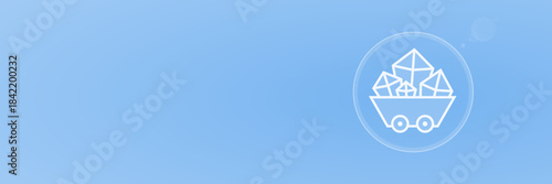 Erz Seltene Erden Header Copy Space Vektor für Bergbau, Rohstoffe, Metalle und die globalen Lieferketten. Symbol für kritische Materialien.