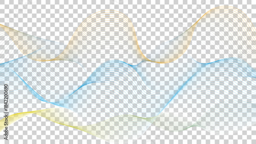 Abstract gradient waves. Vector illustration.Vector element illustration for poster. curved sound waves with dynamic wavy stripes. Abstract waves, Modern design elements create dynamic visual impact.