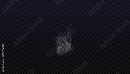 Wispy ethereal smoke rising gently from a small blue flame against a dark textured background