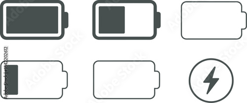 Battery Icon Vector Showing Charge Levels