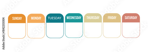 A horizontal arrangement of black and white calendar day icons