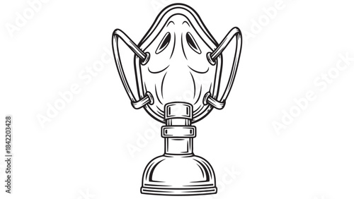 Medical Nebulizer Mask Illustration for Respiratory Care Markets, Inhalation Therapy Procurement, Healthcare Device Management, and Clinical Treatment Branding