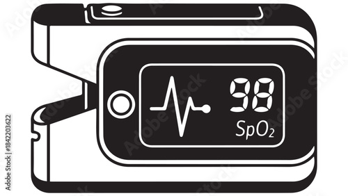 Pulse Oximeter Display Icon for Oxygen Monitoring Systems, Digital Health Analytics, Biomedical Device Procurement, and Clinical Technology Market Solutions