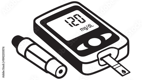 Digital Glucose Meter Icon for Diabetes Care Analytics, Health Technology Markets, Diagnostic Device Procurement, and Medical Monitoring Solutions