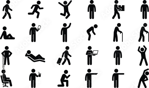 Ultimate Vector Icon Bundle for Business and Web: Time, People, Location, and Communication Symbols, Including Clocks, User Avatars, Calendar, and GPS Pins