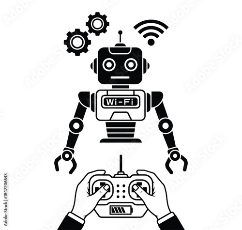 Robot controlled remotely through wi-fi connection