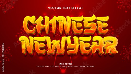 chinese new year editable text effect 3d vector
