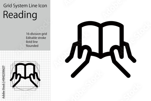 Icons related to reading, studying, and books