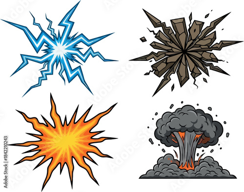 explosion set blast shockwave volcanic eruption.