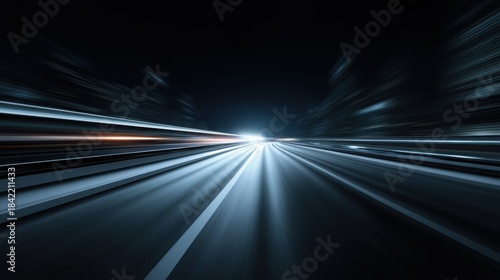 Wallpaper Mural Abstract motion blur of a highway during night time, capturing dynamic light trails and a sense of speed in an urban environment with dark skyline Torontodigital.ca