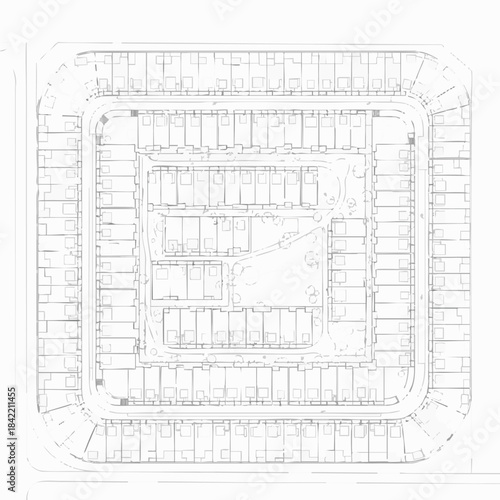 Architectural Blueprint of Multi-Level Parking Garage Design and Layout.
