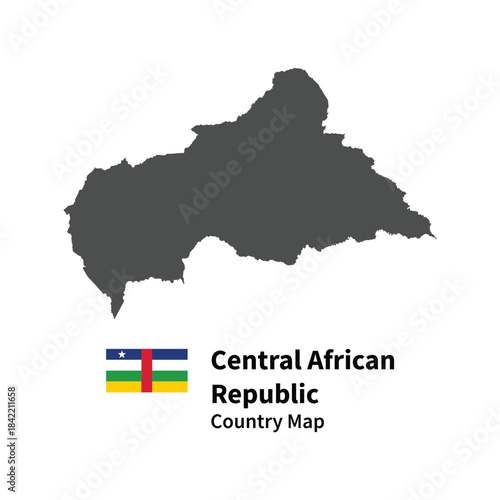 Central African Republic Country Flag illustration on whtie background