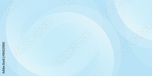 Abstract minimalist banner background, pastel colorful, blue and white gradations. Circle effect style geometric simple art