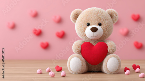 Luxurious valentine invitation to flourish romance married anniversary celebration pink and red teddy bear environment