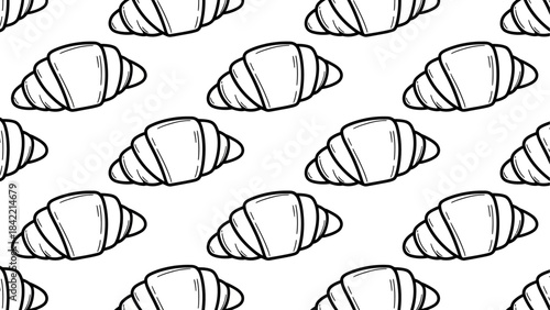 Seamless pattern of delicious croissants, perfect for bakery branding and food-related designs
