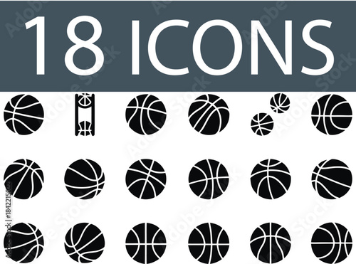 Baseball Icon Set Sports balls silhouette icon vector set illustration, recreation design elements, isolated transparent background White