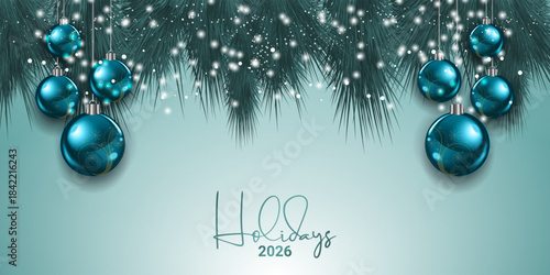 happy holiday 2026 background design template with copy space
