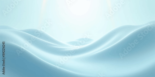 Abstract smooth blue silk flowing wave texture design background
