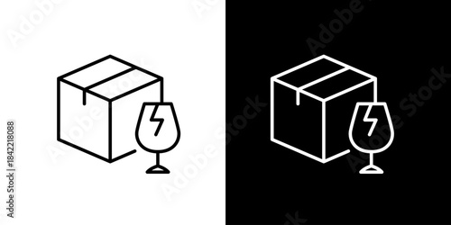 Fragile Item Warning Icon Handle With Care symbol for packaging and shipping