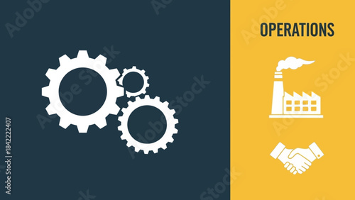 Interlocking Gears Representing Industrial Operations and Engineering Systems