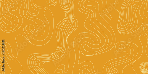 Abstract topographic lines pattern on a warm orange background with white contour lines Keywords: abstract, background, texture, pattern, contour