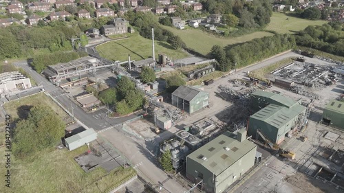 Chemical plant industrial demolition project. Decommissioning and demolition, removal and disposal of asbestos storage equipment, buildings and structural steelwork. Enviromental and global pollution