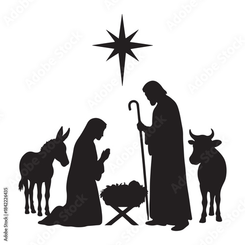 holy night navity symbol silhouette