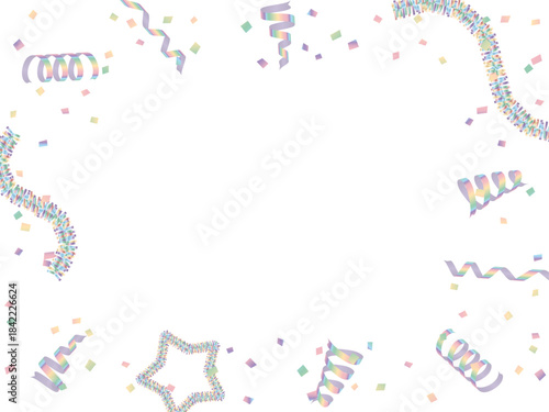 Fリボン、モール、紙吹雪、20虹淡