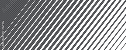 Striped line vector pattern with diagonal gradient fade and transparent bg. The gradient transition lattice builds abstract geometry with alternating gradation and clean space.